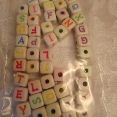 Sale Photo Thumbnail #91: Specialty beads are square letter beads and angels, see pictures