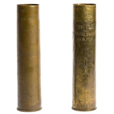 Sale Photo Thumbnail #251: 2 WWI Trench Art Shells