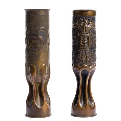 Sale Photo Thumbnail #262: 2 WWI Trench Art Shells