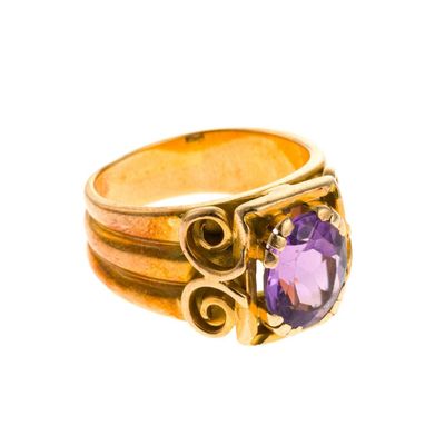 Sale Photo Thumbnail #18: 18K Gold & Amethyst Ring