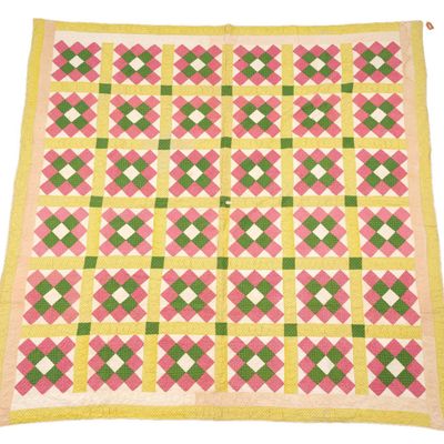 Sale Photo Thumbnail #129: 1880s Sixteen Patch Quilt