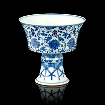 Sale Photo Thumbnail #111: Chinese Blue and White Lanca Stem Cup