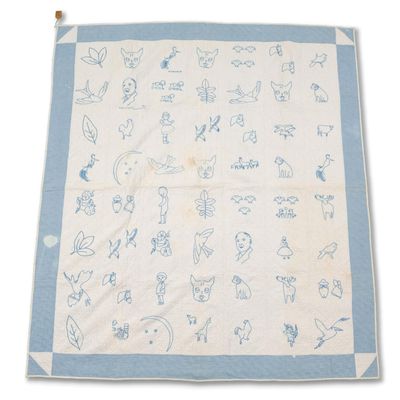 Sale Photo Thumbnail #126: Embroidered Quilt with Portrait of US President Warren G. Harding