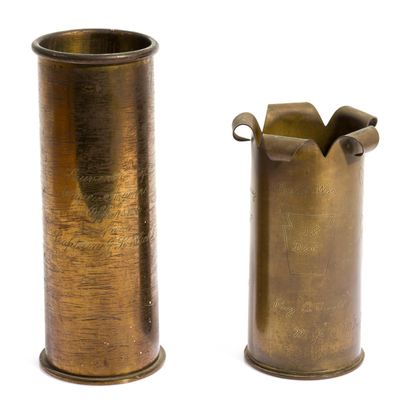 Sale Photo Thumbnail #238: 2 WWI Trench Art Shells