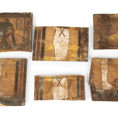 Sale Photo Thumbnail #75: 6 Egyptian Painted Wood Panels