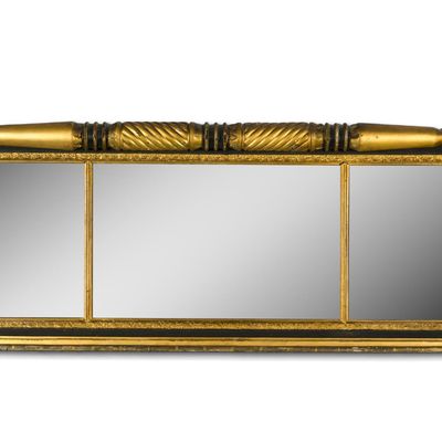 Sale Photo Thumbnail #57: 19th C Giltwood Three-Panel Overmantel Mirror