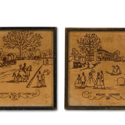 Sale Photo Thumbnail #197: 2 Stitched 19th C Views