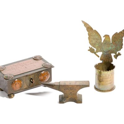 Sale Photo Thumbnail #258: 3 WWI Trench Art Souvenirs