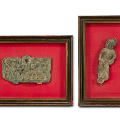 Sale Photo Thumbnail #71: 2 Framed Relief Carvings