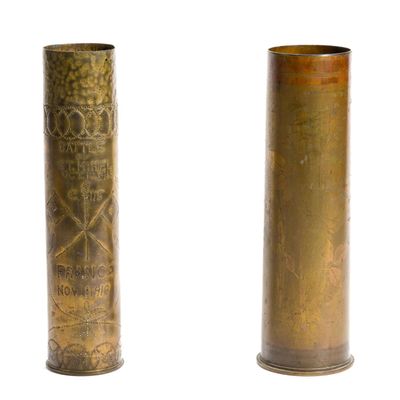 Sale Photo Thumbnail #254: 2 WWI Trench Art Shells