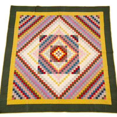 Sale Photo Thumbnail #141: Late 19th C Trip Around the World Quilt