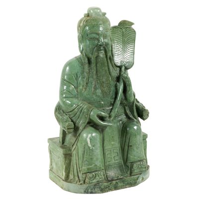 Sale Photo Thumbnail #117: Large Chinese Carved Figure of a Seated Deity