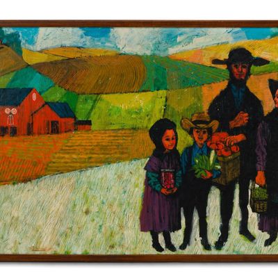 Sale Photo Thumbnail #27: Robert Shore Acrylic on Board for Redbook Illustration