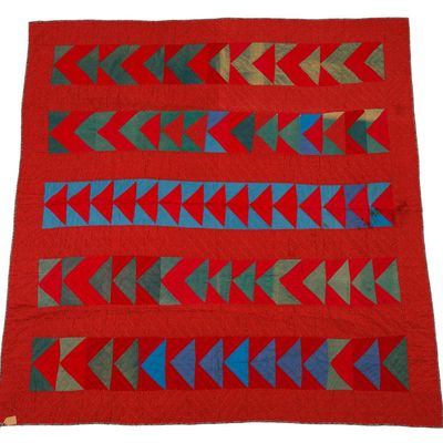 Sale Photo Thumbnail #134: Circa 1860 American Chevron Quilt
