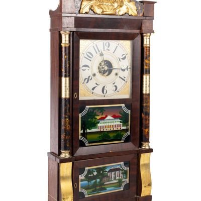Sale Photo Thumbnail #152: Antique New England Triple Decker Shelf Clock