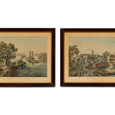 Sale Photo Thumbnail #38: Currier & Ives Hand Colored Lithographs Mississippi