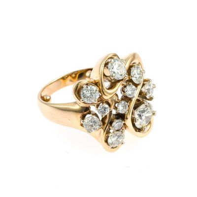 Sale Photo Thumbnail #15: 14K Gold Freeform & 2.29 CTW Diamond Ring