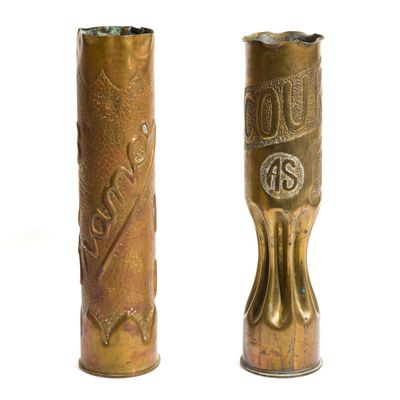 Sale Photo Thumbnail #264: 2 WWI Trench Art Shells