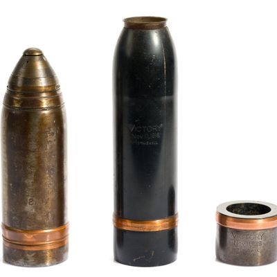 Sale Photo Thumbnail #230: 3 WWI Trench Art Shells