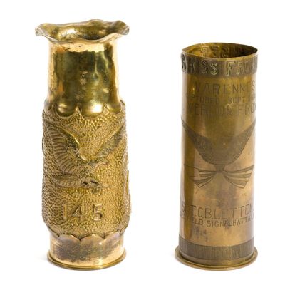 Sale Photo Thumbnail #278: 2 WWI Trench Art Shells