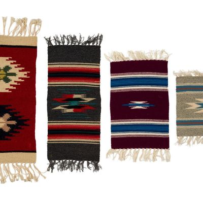 Sale Photo Thumbnail #124: 4 Vintage Southwestern Weavings Incl. Ortega's and Navajo
