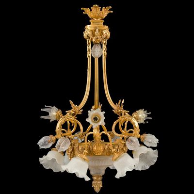 Sale Photo Thumbnail #173: French Louis XVI Style Gilt Brass Chandelier