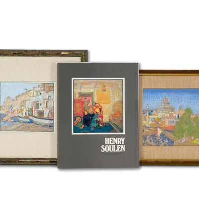 Sale Photo Thumbnail #40: 2 Henry Soulen (1888-1965) Chalk Art Scenes