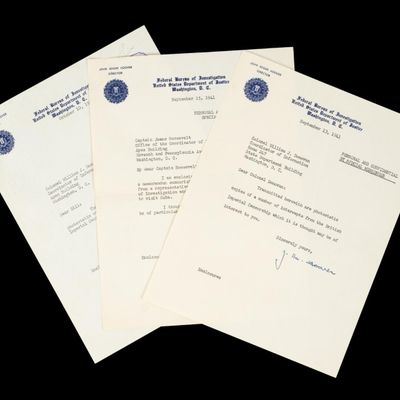 Sale Photo Thumbnail #189: 3 J. Edgar Hoover Signed FBI Letters