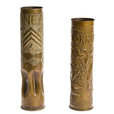 Sale Photo Thumbnail #277: 2 WWI Trench Art Shells