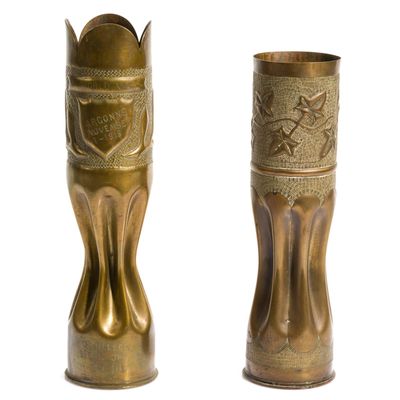Sale Photo Thumbnail #263: 2 WWI Trench Art Shells