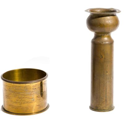 Sale Photo Thumbnail #253: 2 WWI Trench Art Shell