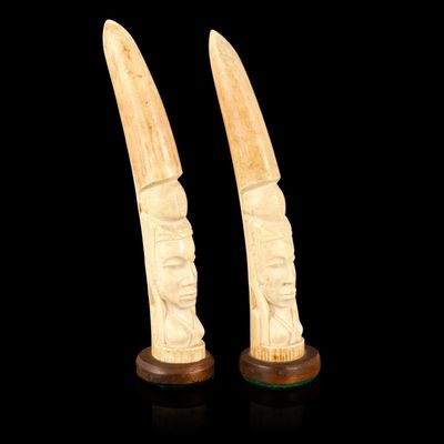 Sale Photo Thumbnail #157: PA RESIDENTS ONLY: African Ivory Figural Carvings