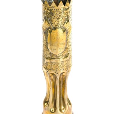 Sale Photo Thumbnail #284: WWI Trench Art Shell Vase