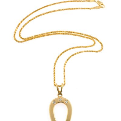 Sale Photo Thumbnail #10: 18K Gold Equestrian Horseshoe Pendant Necklace