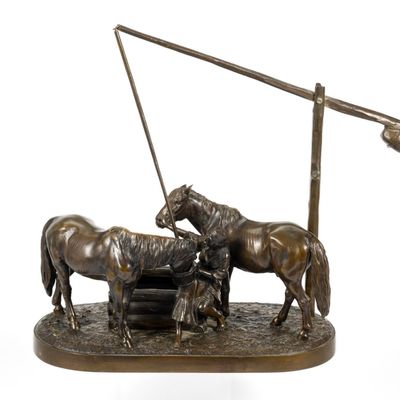 Sale Photo Thumbnail #54: Albert Moritz Wolff Antique Bronze Watering Horses