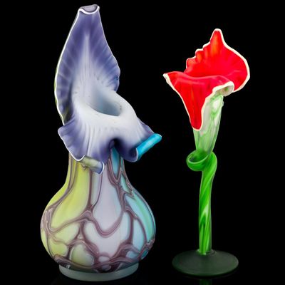 Sale Photo Thumbnail #158: 2 Art Glass Vases Incl. Essie Zareh