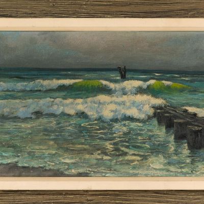 Sale Photo Thumbnail #41: Mid-Century Seascape Painting