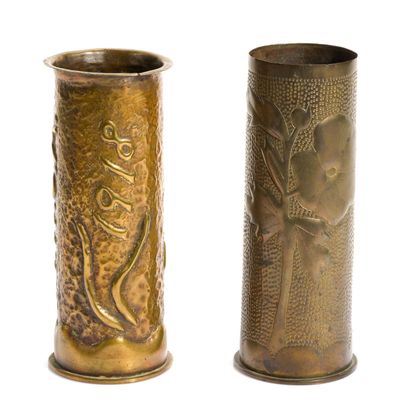 Sale Photo Thumbnail #241: 2 WWI Trench Art Shells