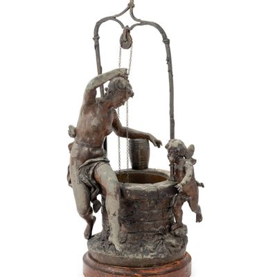 Sale Photo Thumbnail #55: Leon Pillet Spelter Bronze Figural Sculpture