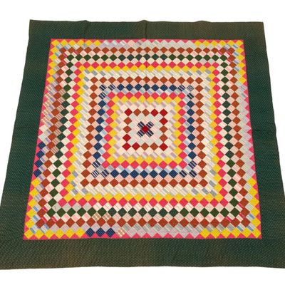 Sale Photo Thumbnail #137: Early 20th C Trip Around the World Quilt