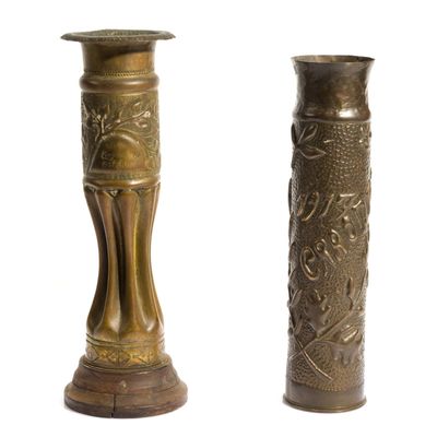 Sale Photo Thumbnail #266: 2 WWI Trench Art Shells