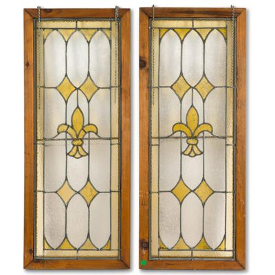 Sale Photo Thumbnail #62: Pair of Stained Glass Windows
