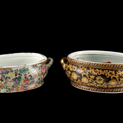 Sale Photo Thumbnail #78: 2 Chinese Porcelain Footbaths