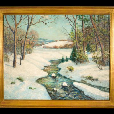 Sale Photo Thumbnail #47: "Sunny Winter Day" by Walter Emerson Baum (American, 1884 - 1956) Oil On Canvas 1921