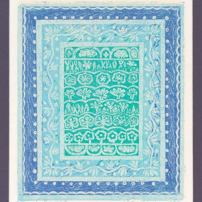 Sale Photo Thumbnail #44: Peter Hoag (1929-2009) 'Dutch County' Woodblock Print