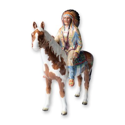 Sale Photo Thumbnail #151: Beswick Horse Figurine, Mounted Indian 1391