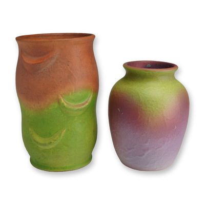 Sale Photo Thumbnail #45: Two Weller Pottery Vases, Elberta
