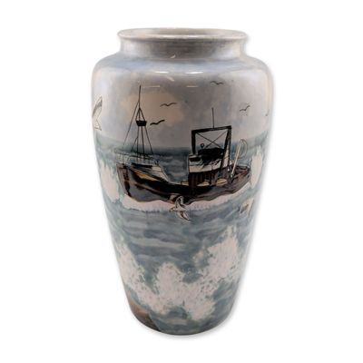 Sale Photo Thumbnail #228: Cobridge Stoneware Maritime Motif Vase