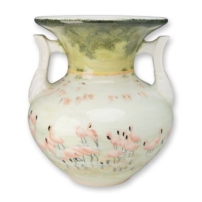 Sale Photo Thumbnail #262: Wedgwood Barlaston Collection Limited Edition Hand-Painted Flamingo Bone China Vase
