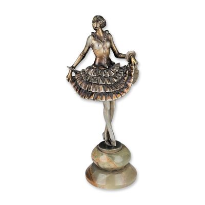 Sale Photo Thumbnail #401: Stephan Dakon (Austrian, 1904-1992) Art Deco Bronze Dancer Figurine